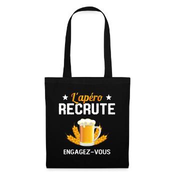 L'apéro Recrute Engagez-vous - Sac en tissu - noir - Devant