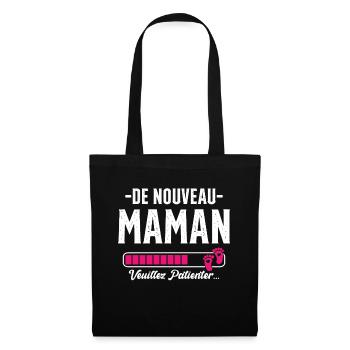 Femme Maman Cadeau Nouvelle Naissance Future - Sac en tissu - noir - Devant