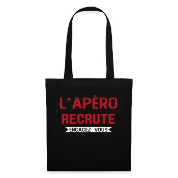 L'apéro Recrute Engagez-vous - Sac en tissu - noir - Devant