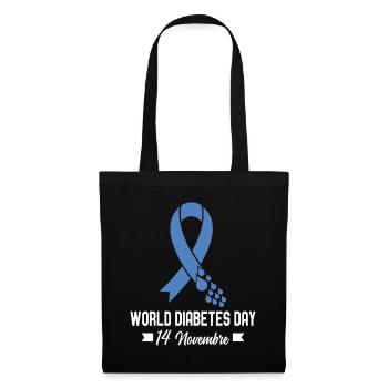Journée mondiale du diabète de sensibilisation - Sac en tissu - noir - Devant
