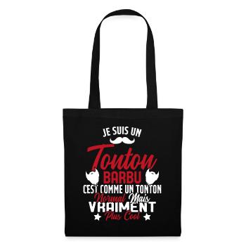 Tonton Barbu Humour Cadeau Onlce - Sac en tissu - noir - Devant