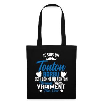 Tonton Barbu Humour Cadeau Onlce - Sac en tissu - noir - Devant