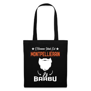 L'homme idéal est Montpelliérain et Barbu Humour - Sac en tissu - noir - Devant