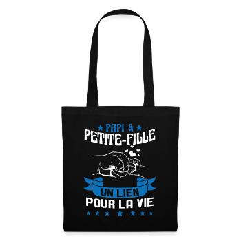 Papi & Petite Fille Grand Père Papy Cadeau - Sac en tissu - noir - Devant