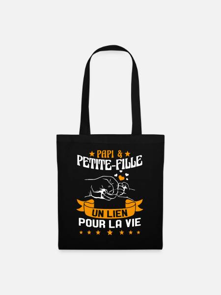 Papi & Petite Fille Grand Père Papy Cadeau - Sac en tissu - noir