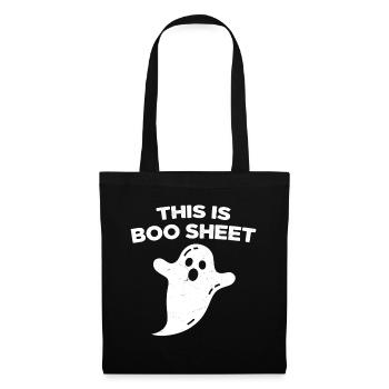 Hier ist das Boo Halloween Humor Blatt - Stoffbeutel - Schwarz - Vorne
