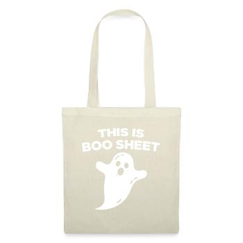 Voici la feuille de Boo Halloween Humour - Sac en tissu - nature - Devant