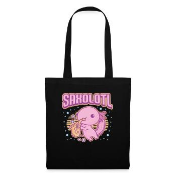 Saxolotl, Axolotl Spielt Saxophon. - Stoffbeutel - Schwarz - Vorne