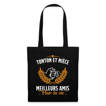 Tonton et Nièce Meilleurs amis pour la vie Cadeau - Sac en tissu - noir - Devant