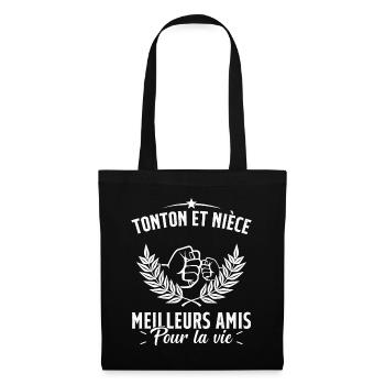 Tonton et Nièce Meilleurs amis pour la vie Cadeau - Sac en tissu - noir - Devant