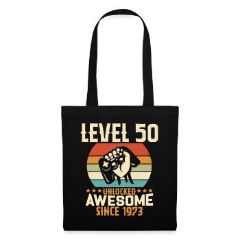 Level 50 Jahre Gaming-Geburtstagsgeschenk freischalten - Stoffbeutel - Schwarz - Vorne
