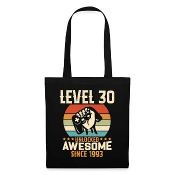 Level 30 Jahre Gaming-Geburtstagsgeschenk freischalten - Stoffbeutel - Schwarz - Vorne