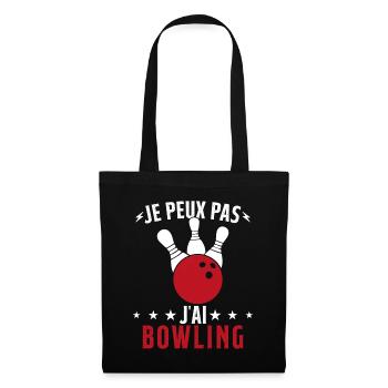 Je Peux Pas J'ai Bowling - Sac en tissu - noir - Devant