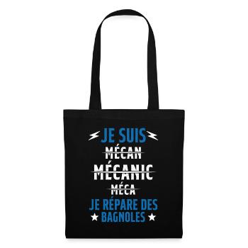 Je suis un Super Mecanicien - idée cadeau - Sac en tissu - noir - Devant