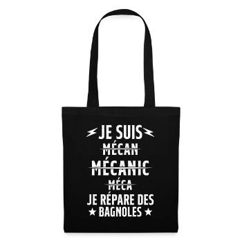 Je suis un Super Mecanicien - idée cadeau - Sac en tissu - noir - Devant