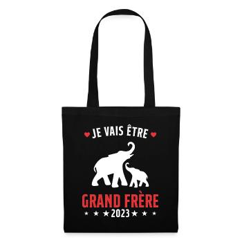 Je Vais Être Grand Frère en 2023 - Sac en tissu - noir - Devant