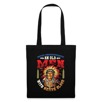 Des vieillards avec du sang indigène, des Indiens. - Sac en tissu - noir - Devant