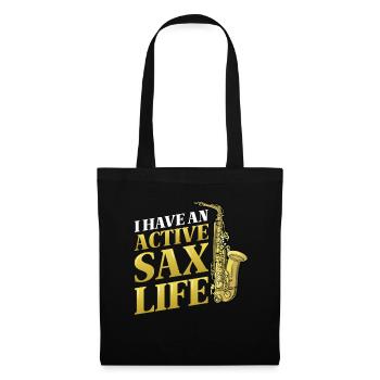 I have an active sax life, jazz saxophone. - Tote Bag - black - Front
