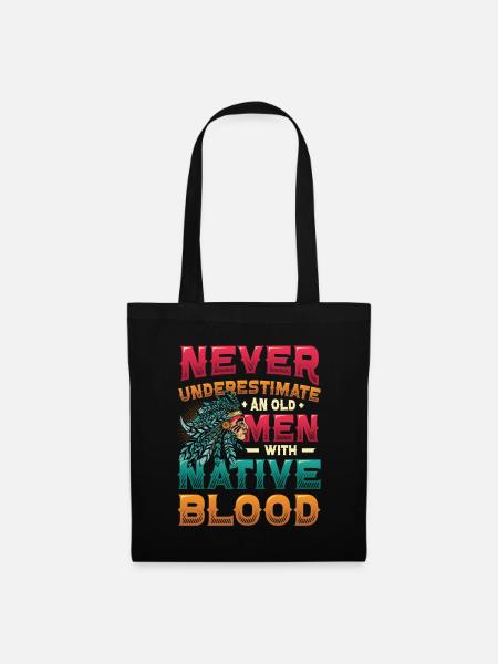 Alte Männer Mit Native Blood, Indianer. - Stoffbeutel - Schwarz