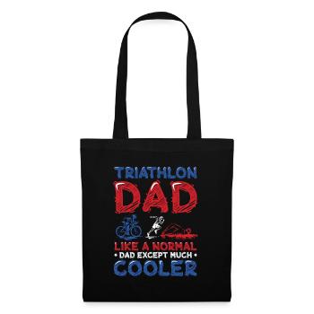 Triathlon-Dad, wie ein normaler Dad, nur cooler. - Stoffbeutel - Schwarz - Vorne