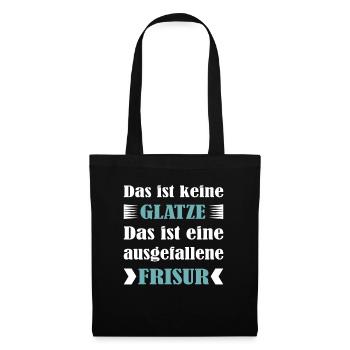 Das ist keine Glatze... lustiger Spruch - Stoffbeutel - Schwarz - Vorne
