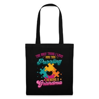 Puzzle lover grandma, puzzles. - Tote Bag - black - Front
