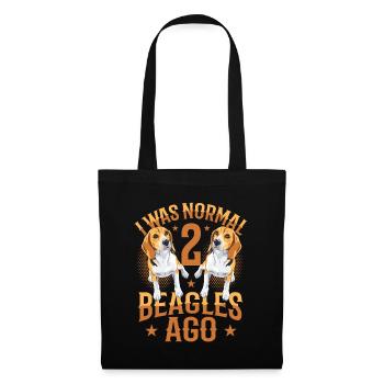 J’étais normal devant 2 beagles. - Sac en tissu - noir - Devant