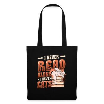 Bookworm reading books, cats. - Tote Bag - black - Front