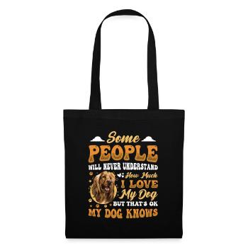 J’adore mon chien, Cocker Spaniel. - Sac en tissu - noir - Devant
