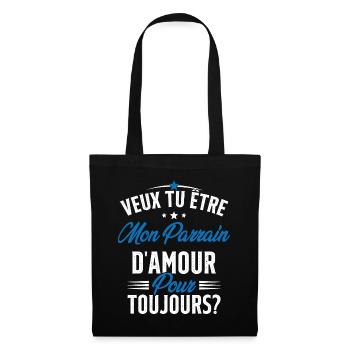 Veux Tu Être Mon Parrain D'amour pour toujours - Sac en tissu - noir - Devant