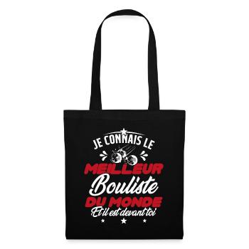 Meilleur Bouliste Humour Pétanque Homme Cadeau - Sac en tissu - noir - Devant