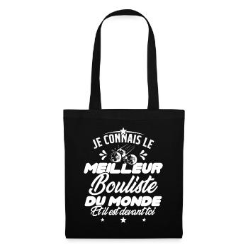 Meilleur Bouliste Humour Pétanque Homme Cadeau - Sac en tissu - noir - Devant