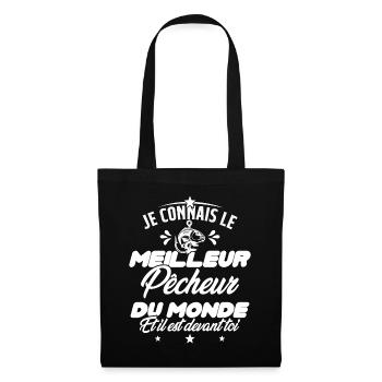 Meilleur Pecheur Humour Pêche Truite Drôle - Sac en tissu - noir - Devant