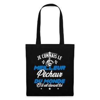 Meilleur Pecheur Humour Pêche Truite Drôle - Sac en tissu - noir - Devant