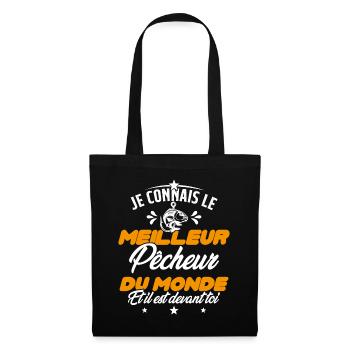 Meilleur Pecheur Humour Pêche Truite Drôle - Sac en tissu - noir - Devant