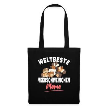 Weltbeste Meerschweinchen Mama für Frauen - Stoffbeutel - Schwarz - Vorne