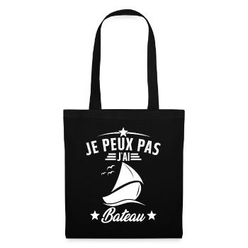 I can't I have Boat Humor Gift - Tote Bag - black - Front