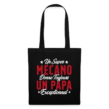 Mécano Papa Cadeau Drôle Fête Des Pères Garagiste - Sac en tissu - noir - Devant