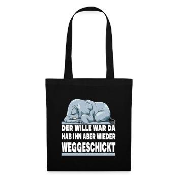 DER WILLE WAR DA ICH HAB IHN ABER WIEDER - Stoffbeutel - Schwarz - Vorne