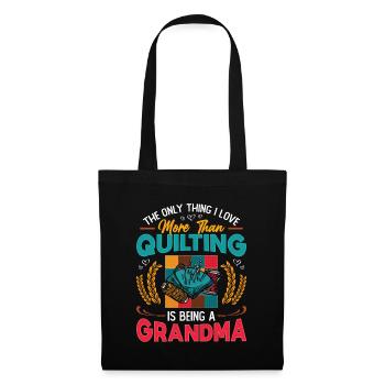 Nähen Quilter Oma Quilten - Stoffbeutel - Schwarz - Vorne