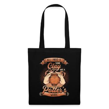 All I need is some clay. - Tote Bag - black - Front