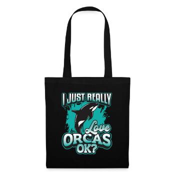 Orca Whale, I really love orcas. - Tote Bag - black - Front