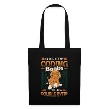 Dog Bytes Code Computer Joke Programming - Tote Bag - black - Front