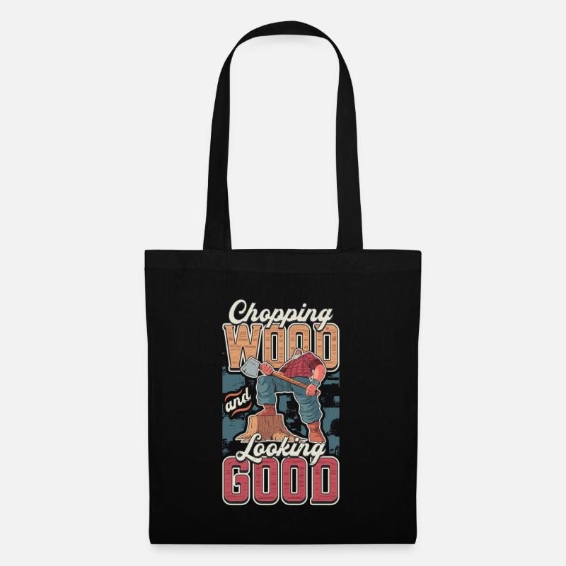Chopping wood and looking good Woodworker - Tote Bag - black