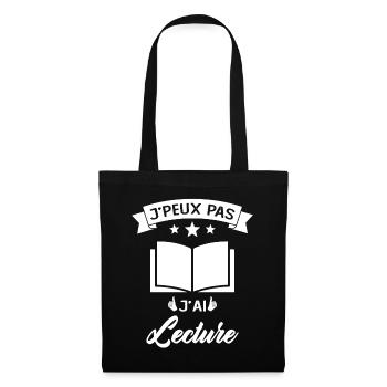 Je Peux Pas J'ai Lecture Cadeau - Sac en tissu - noir - Devant