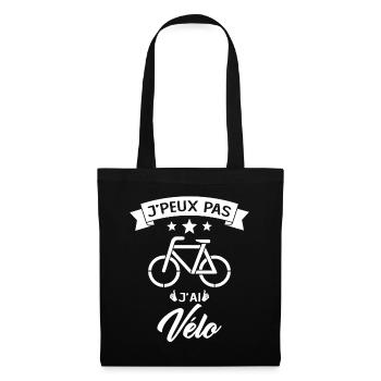 Je Peux Pas J Ai Vélo - Sac en tissu - noir - Devant
