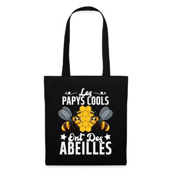 Les Papys Cools Ont Des Abeilles Cadeau Apiculteur - Sac en tissu - noir - Devant