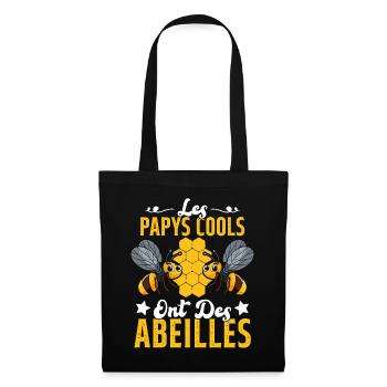 Les Papys Cools Ont Des Abeilles Cadeau Apiculteur - Sac en tissu - noir - Devant