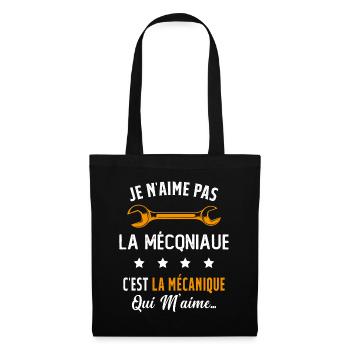C'est la Mécanique Qui M'aime Cadeau Humour - Sac en tissu - noir - Devant