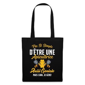 Si Simple D'être Une Apicultrice Géniale Citation - Sac en tissu - noir - Devant